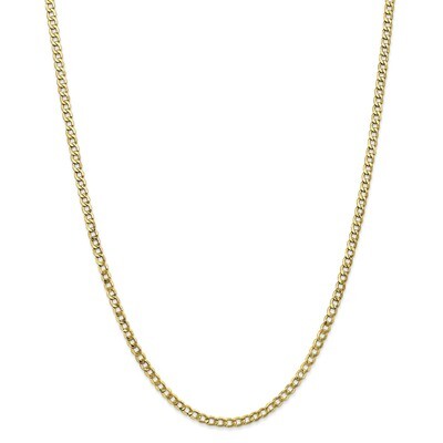 20 Inch 3.35mm Semi-Solid Curb Link Chain 10k Gold 10BC106-20, MPN: 10BC106-20, 191101439605
