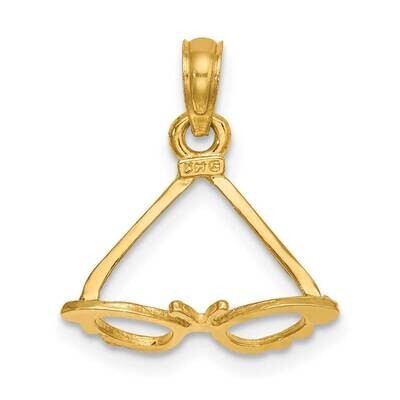 Butterfly Sunglasses Charm 14k Gold 3-D Polished K7245, MPN: K7245, 637218066766