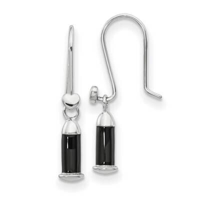Enamel Dangle Heart Shepherd Hook Earrings Sterling Silver QRSER5, MPN: QRSER5,