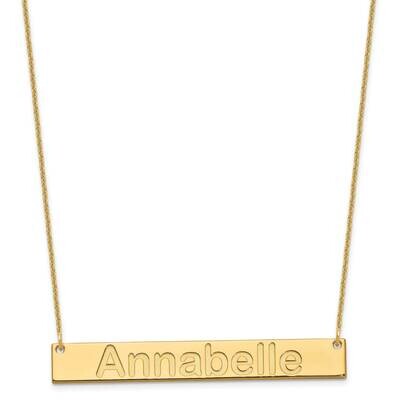 Large Polished Arial Rounded Bar Necklace 14k Gold XNA1241Y, MPN: XNA1241Y,