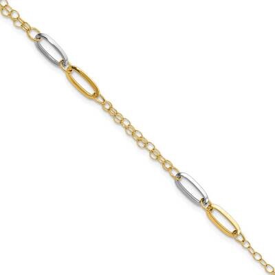 Fancy Chain Link Bracelet 7 Inch 14k Two-Tone Gold Polished FB1886-7, MPN: FB1886-7, 883957810652