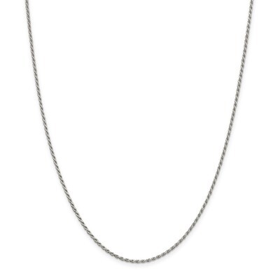 18 Inch 1.7mm Diamond-cut Rope Chain Sterling Silver Rhodium-plated QDC025R-18, MPN: QDC025R-18, 88…
