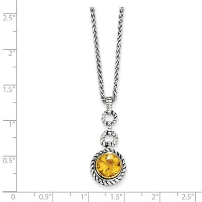 Gold-tone Flash 2.00 Citrine 18 Inch Necklace Sterling Silver QTC29, MPN: QTC29, 742323128725