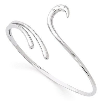 .02ct. Diamond Swirl Bangle Bracelet Sterling Silver QW233, MPN: QW233, 883957503462