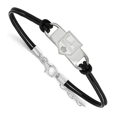 Los Angeles Kings Small Center Leather Bracelet Sterling Silver SS021KIN-7, MPN: SS021KIN-7, 191101…