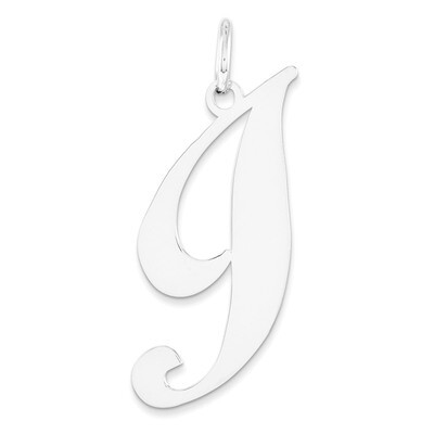 Large Fancy Script Initial I Charm 14k white Gold YC655I, MPN: YC655I, 191101634673