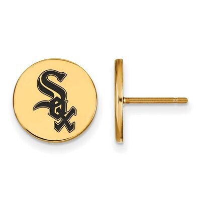 Chicago White Sox Small Enamel Disc Earring Gold-plated Silver GP018WHI, MPN: GP018WHI, 886774923239