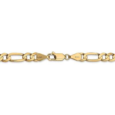 28 Inch 5.50mm Concave Open Figaro Chain 14k Yellow Gold LFG140-28, MPN: LFG140-28, 191101833410