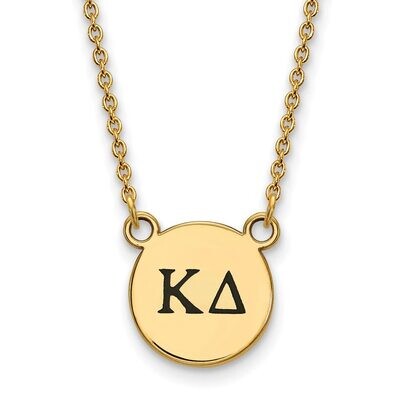 Kappa Delta Extra Small Enameled Pendant with 18 Inch Chain Gold-plated Silver GP016KD-18, MPN: GP0…