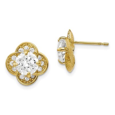 CZ Post Earrings 10k Polished Gold 10YC389, MPN: 10YC389, 883957605609