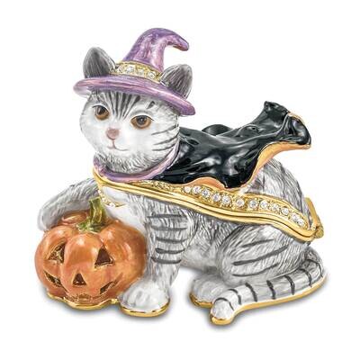 Serena Halloween Cat Trinket Box Bejeweled BJ4090, MPN: BJ4090, 191101910425