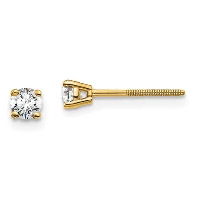 1/4Ctw Vs/Si, D E F, 4-Prong Screw Back Earrings 14k Gold Lab Grown Diamond EM1016S-025-LD, MPN: EM…