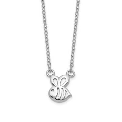 Bumble Bee Necklace with 2 In Extender Sterling Silver Rhodium-plated QG5218-16, MPN: QG5218-16, 88…