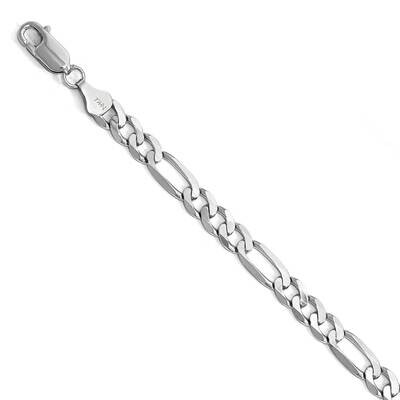 Leslie&#39;s 8 Inch 6.0mm Flat Figaro Chain 14k White Gold HB-1304-8, MPN: 1304-8, 191101849251
