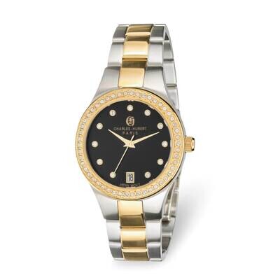 Charles Hubert Ladies 2-Tone Black Dial Watch Stainless Steel XWA6351, MPN: XWA6351, 848870009606