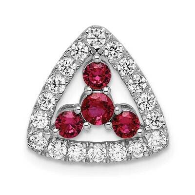 Si1/Si2, G H I, Lab Crtd Ruby Triangle Pendant 14k White Gold Lab Grown Diamond PM7932-CRU-045-WLG,…
