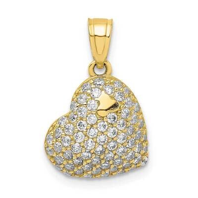 Micropave Heart Pendant 10k Gold CZ Diamond 10C1444, MPN: 10C1444, 883957927640