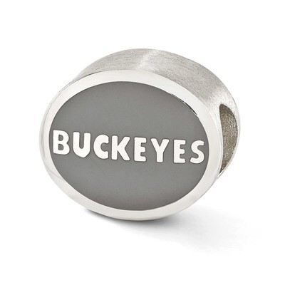 Enameled Ohio State University Collegiate Bead Sterling Silver QRS2091E1