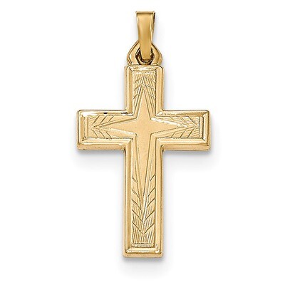 Brushed and Polished Latin Cross Pendant 14k Gold XR1432, MPN: XR1432, 191101369346