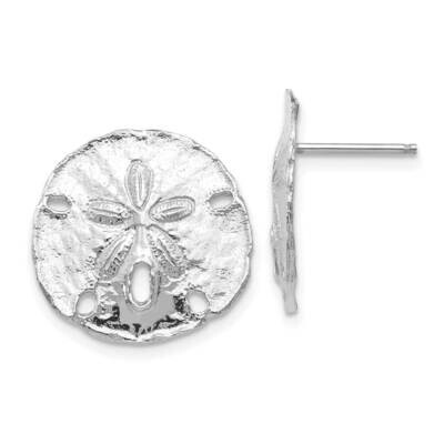 Large Sanddollar Post Earrings 14k White Gold TC590W, MPN: TC590W, 883957983264