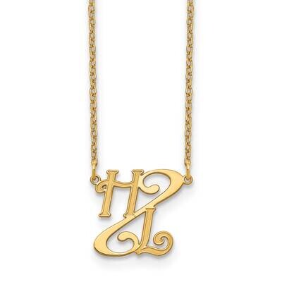 Diagonal Script Initials Necklace 14k Gold XNA905Y, MPN: XNA905Y,