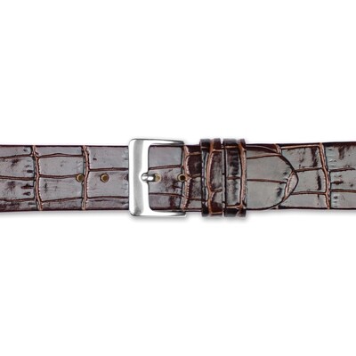 20mm Flat Brown Alligator Grain Leather Watch Band  BA368-20, MPN: BA368-20,