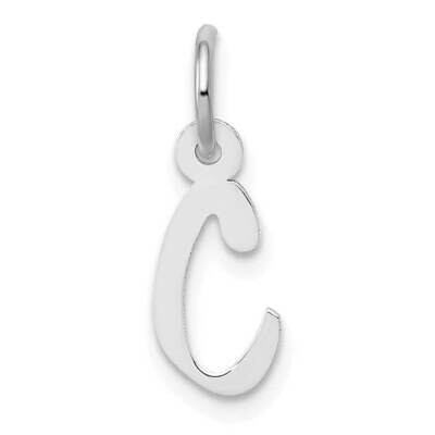 Slanted Block Initial C Charm 10k White Gold Small 10YC645C, MPN: 10YC645C,