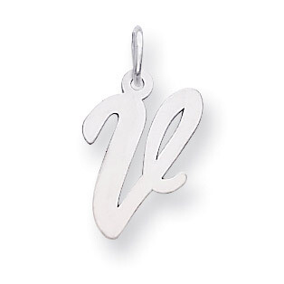 Medium Script Initial V Charm 14k white Gold YC661V, MPN: YC661V, 191101635205