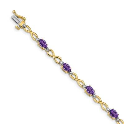 Amethyst/Diamond Bracelet 14k Gold BM4494-AM-003-YA, MPN: BM4494-AM-003-YA, 643905152384