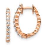 Aa Diamond Hinged Hoop Earrings 14k Rose Gold EM5408-025-RA, MPN: EM5408-025-RA, 883957045412