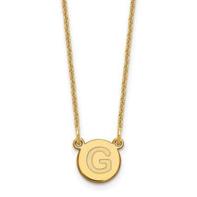 Tiny Circle Block Initial Letter G Necklace 14k Gold XNA722Y/G, MPN: XNA722Y/G, 196904086896