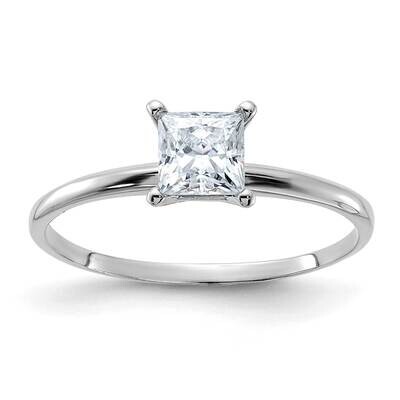 5/8ct. D E F Pure Light Princess Moissanite Solitaire Ring 14k White Gold WGSH13P-9MP, MPN: WGSH13P…