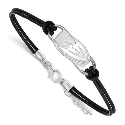 Anaheim Ducks Leather Bracelet Small Center Sterling Silver SS031MDU-7, MPN: SS031MDU-7, 1911011537…
