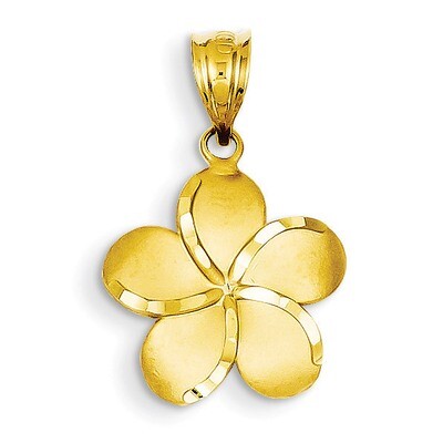 Plumeria Pendant 14k Gold Diamond-cut K4826, MPN: K4826, 886774616698
