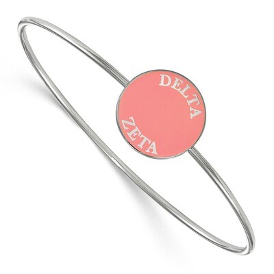Delta Zeta Enameled Slip-on Bangle Sterling Silver SS022DZ-8, MPN: SS022DZ-8, 191101101328