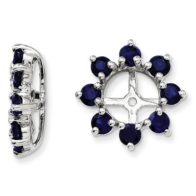Created Sapphire Earring Jacket Sterling Silver Rhodium QJ116SEP, MPN: QJ116SEP, 886774283173
