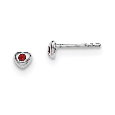 Child&#39;S Preciosca Crystal Jan Heart Earrings Sterling Silver Rhodium-plated QE11248JAN, MPN: QE1124…