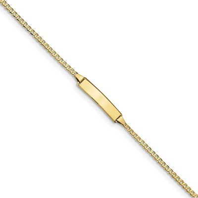 5.5 Inch Flat Curb Link ID Bracelet 10k Gold 10BID103-5.5, MPN: 10BID103-5.5, 191101440120