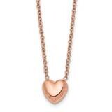 Pink IP-plated Heart Necklace Stainless Steel Polished SRN1548-17.5 by Chisel, MPN: SRN1548-17.5, 8…