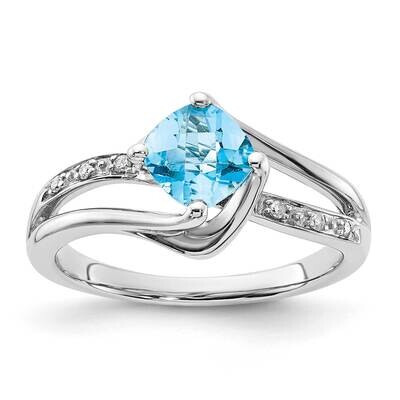10k Gold White Gold Blue Topaz and Diamond Ring RLS5894/BT-0WBS53