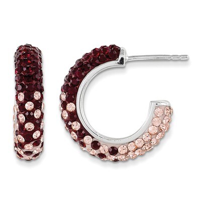 University of Oklahoma Hoop Earrings Sterling Silver Swarovski Elements CE3071-37