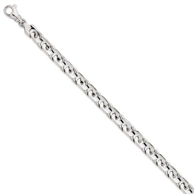 8mm Hand-polished Fancy Link Necklace 20 Inch 14k White Gold WLK178-20, MPN: WLK178-20, 191101372261