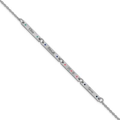 4 Station with Epoxy Bracelet 7 Inch 10k White Gold Brushed 10XNA1182/4W, MPN: 10XNA1182/4W,