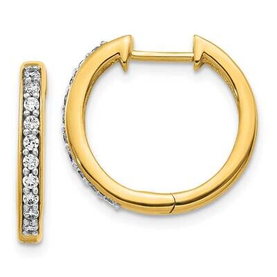 Diamond Hoop Earrings 14k Yellow Gold EM4264-025-YA, MPN: EM4264-025-YA, 883957263250