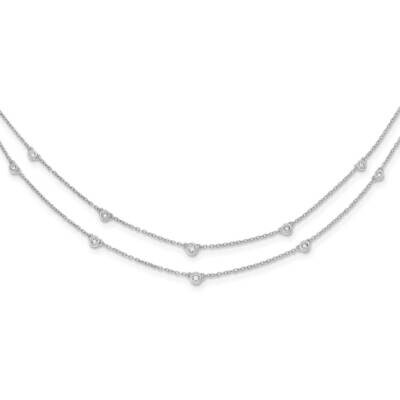 Multi Station Double Strand Necklace 14k White Gold Diamond PM3755-050-WA, MPN: PM3755-050-WA, 8839…