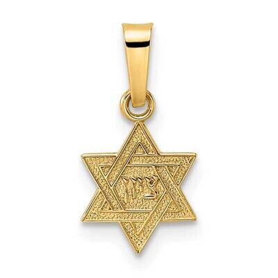 Textured Solid Star of David Pendant 14k Gold Polished XR1973, MPN: XR1973, 196904072417