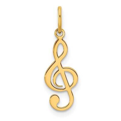 Treble Clef Pendant 14k Gold Polished YC1479, MPN: YC1479,