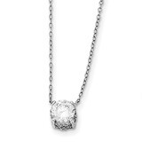 CZ Diamond Necklace 18 Inch Sterling Silver Rhodium-plated QG4001-18, MPN: QG4001-18, 191101453571