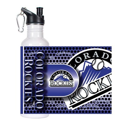 MLB Rockies White 360 Wrap Stainless 26Oz Water Bottle GC3751