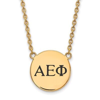 Alpha Epsilon Phi Small Enameled Pendant with 18 Inch Chain Gold-plated Silver GP017AEP-18, MPN: GP…